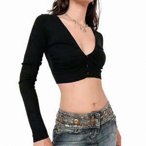 2023 Femmes Tricot Lg Manches Noir Bolero Cardigan Dames Automne Vêtements Tricot Porter Shrug Pull U3QP #