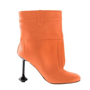 2023 femmes dames en cuir véritable en forme d'amande orteils bouton bottes de cowboy de mariage de forme spéciale talons hauts gladiateur décontracté les poches de passerelle chaussures pliées taille 34-44