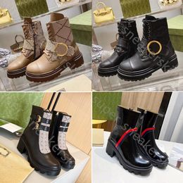 2023 Femmes Martin Boots Designer Boots Fashion High Talons grossiers Chaussures d'hiver sans glissement avec taille de boîte 35-42