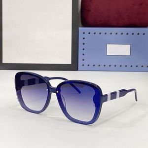 2023 femmes hommes haute qualité mode lunettes de soleil bleu bandes blanches planche cadre lunettes carrées disponibles avec boîte