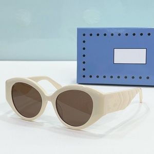 2023 femmes hommes haute qualité mode lunettes de soleil blanc largeur planche plein cadre marron dégradé couleur lunettes rondes disponibles avec boîte
