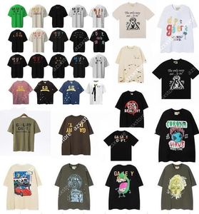 2023 DamesHeren T-shirts Designer Galleries Depts Shirt Alfabet Print Trendy Trend Basic Casual Mode Losvallend Kort T-shirt Halve mouw TeeS Groen Wit en Beige
