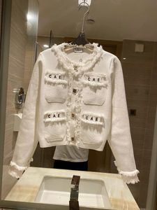 2023 damesjas slanke sweatshirt dameskleding ontwerper zwart witte lange mouw jas gehakte maat sml
