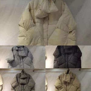 Parka en duvet de canard blanc 90 pour femme, écharpe d'hiver plus épaisse, grande qualité, manches chauve-souris, manteau chaud surdimensionné a1, 2023