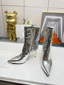 2023 Damesmode Boots Luxe ontwerp De nieuwste lederen hoge hakken enkelschoenen voor herfst en winter