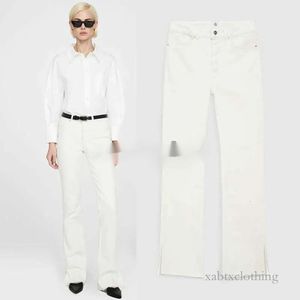 2023 Damesjeans Anines Broek Designer Stretch Split Kleine Rechte Pijpen Mid Rise Dames Jeans Bing-broek