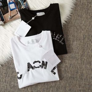 2023 Dames heren T-shirts merk Designer Kleding Beroemd T-shirt twee C Letter Print Ronde hals Korte mouw Zwart Wit Mode Heren Dames T-shirts S 4XL