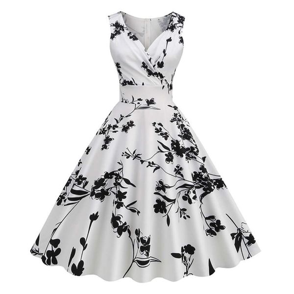 2023 Women's New 50S60S Hepburn Style Floral Vestido estampado 690416