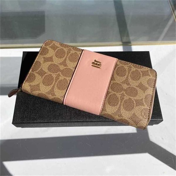 2023 Nueva cartera de capa intermedia con cremallera de cuero con combinación de flores antiguas y revestimiento envolvente de sobre largo para mujer 84% de descuento en línea 70% de descuento en venta en línea