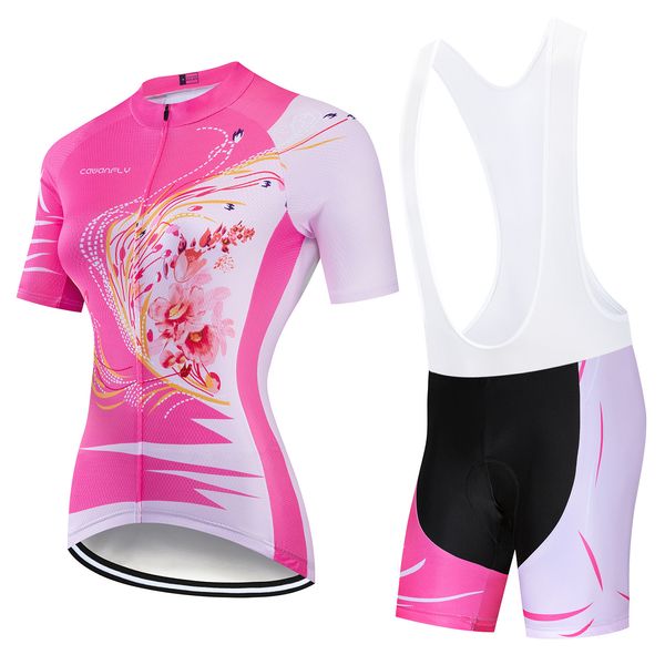 2023 Femmes Rose Triathlon Cyclisme Jersey À Manches Courtes VTT Maillot Vélo Chemise Descente Jersey Pro Équipe Tricota Montagne Vélo Vêtements A1