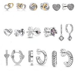 2023 femmes en argent Sterling Pandora charme amour Double anneau serpent os chaîne boucles d'oreilles crochet d'oreille polyvalent tempérament boucles d'oreilles