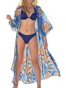 2023 femmes femmes plage Cardigan avec impression Version lâche crème solaire bord de mer vêtements robes femme Bikini couverture