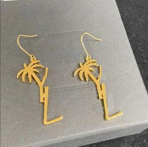 Pendientes de lujo para mujer, joyería de diseñador, colgante colgante de palmera, pendiente de plata 925, tachuelas de fiesta, aros de oro, compromiso para regalo