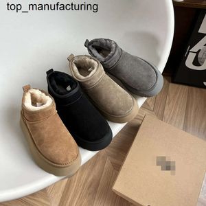 2023 Dames Winter Ultra Mini Boot Designer Australian Platform Boots For Men Real Leather Warm enkelbont laarsjes luxueuze schoen EU44