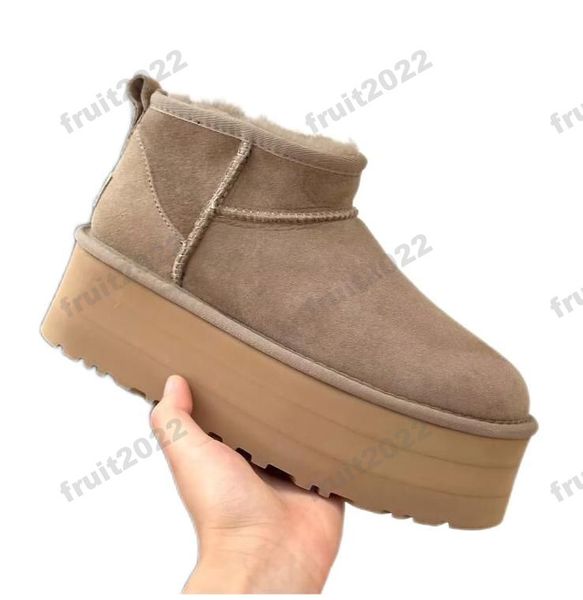 2023 Femmes Hiver Ultra Mini Boot Designer Bottes à plate-forme australienne pour hommes en cuir véritable chaud cheville fourrure chaussons chaussure de luxe 35-46 bottes de neige pour femmes MINI5854 AB999
