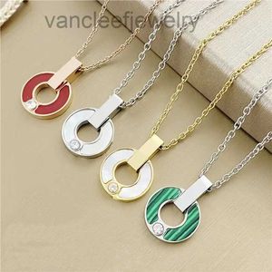 2023 Dames Designer ketting mode titanium stalen keramische hangende ketting luxe cirkel vol diamanten ketting feest cadeau 18k gouden ontwerper sieraden