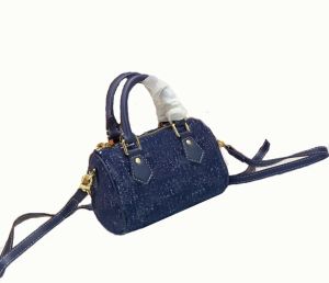 2023 Femmes Designer Sac à bandoulière Luxurys Speedy Crossbody Sacs à main Top Qualité Denim Fleur Lettres Mini Sacs fourre-tout Femme Nano Mode Maquillage Bourse