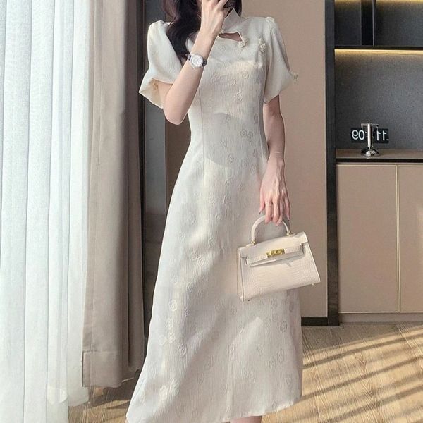 2023 para mujer Cheongsam mejorado nuevo temperamento retro suave delgado nuevos diseñadores chinos cheongsam estilo chino vestido v1ig #