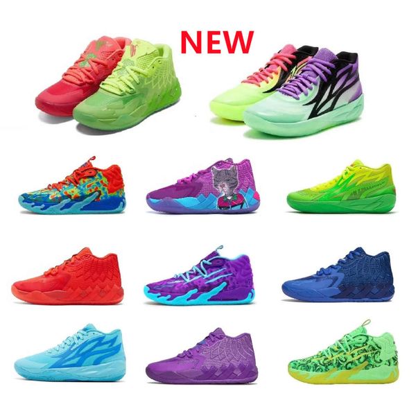 2023 Femmes Lamelo Ball MB 01 Chaussures de basket-ball MB03 Jeunes enfants Garçons Filles GutterMelo Bleu Rouge Violet Jade Vert Slime Rose Noir Rouge Halloween Baskets Tennis avec boîte