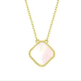2023-Collier de créateur de luxe pour femmes, pendentif trèfle à quatre feuilles, collier en or 18 carats, bijoux 252s