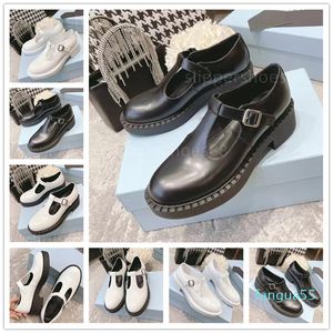 2023-Femmes Mary Jane Chaussures Habillées Enfant Fille T-Strap Boucle En Cuir Plate-Forme Chaussure Designer Mocassin Étudiant École Blanc Noir Flatform Appartements Ballet