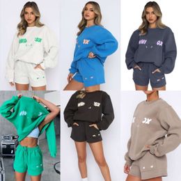 Sé de chándal para mujeres Diseñador de dos piezas New Street Trend Letter Sweater Pantalter de suéter impreso en inglés Set 6 colores