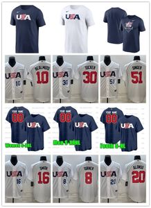 Maillots de baseball du monde 2023 USA 22 Clayton Kershaws 7 Tim Anderson 46 Paul Goldschmidt 50 Adam Wainwright 12 Kyle Schwarber 31 Cedric Mullins 1 Jeff McNeil National