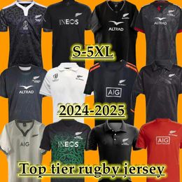 2023 World Blacks Jerseys de rugby Black New Jersey Zealand Fashion Sevens 2023 2024 Todos los chalecos super rugby Polo Maillot Camiseta Maglia Top Shirt Tamaño: S-5XL