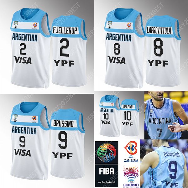 Copa del Mundo 2023 Argentina 7 Camisetas de baloncesto de Facundo 8 Nicolás LAPROVITTOLA Campazzo 5 Manu Ginobili 4 Luis SCOLA 29 Patricio GARINO 14 Camisetas de Gabriel DECK