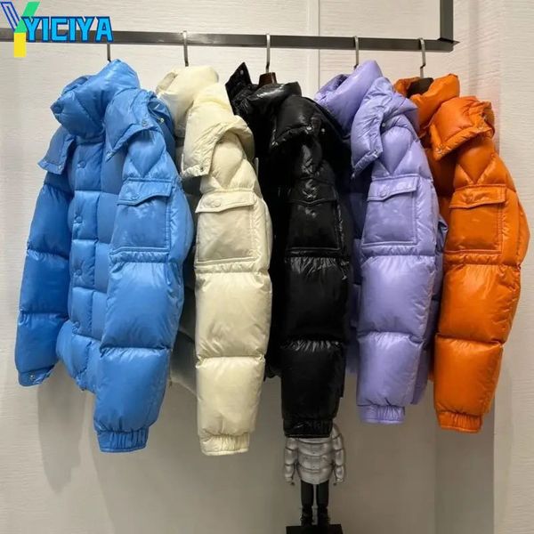 2023 YICIYA chaqueta con capucha marca Mo negro bombardero de gran tamaño mujeres invierno alta calidad Varsity chaquetas americanas femeninas abrigo