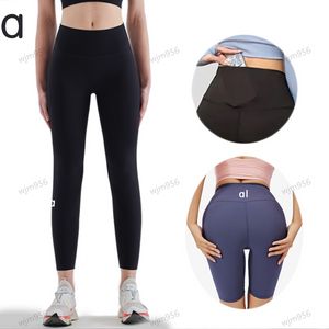 Pantalones de yoga alolulu Lu Leggings Mujeres pantalones cortos de pantalones recortados