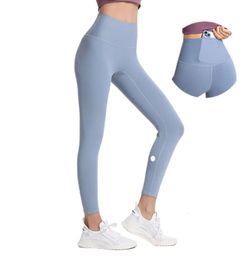 2023 Pantalon de yoga LU Align Leggings Femmes Shorts Cropits Tenues Lady Sports Pantalons Ladies Exercice Fitness Wear Girls Running Leggings Gym Slim Fit9SC