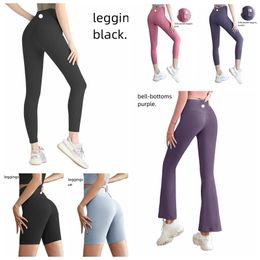 2024 Pantalones de yoga Alinear Leggings Mujeres pantalones cortos de pantalones recortados