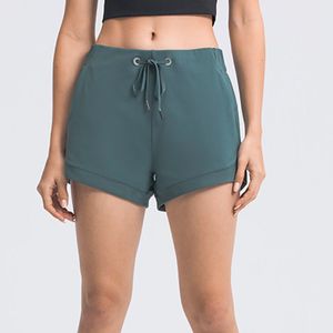 2023 Yoga pantalones cortos deportivos transpirables de secado rápido L-153 mujeres entrenamiento Fitness mujer correr gimnasio mallas atléticas Spandex Pantsu0df