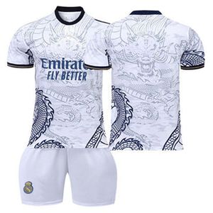 20232024 Real Madrid voetbaloutfit Dragon White Special Edition Cristiano Ronaldo Training Kit voor kinderen en volwassenen