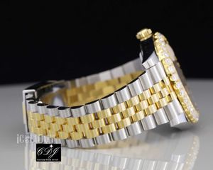 20233VVZ Luxurymerk Real Diamond Watch Gold Compated Bust Down Watch voor heren Waterdichte hiphop bezel set diamanten horloge voor rappersgnyv