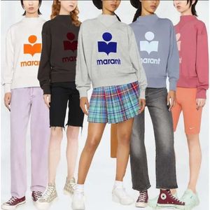 2023AA Isabel Marant Diseñador Sudaderas Sudaderas Flocado Imprimir Medio Cuello alto Manga larga Suelto Terry Suéter Mujer Moda Sudaderas con capucha 688