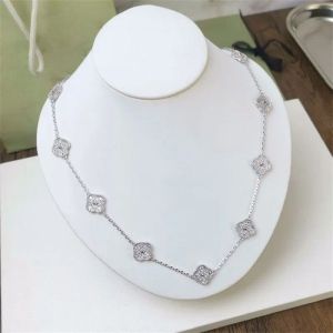 2023brand hanger 10 bloem ketting mode met diamanten elegante klaver kettingen voor vrouw sieraden cadeau -kwaliteit