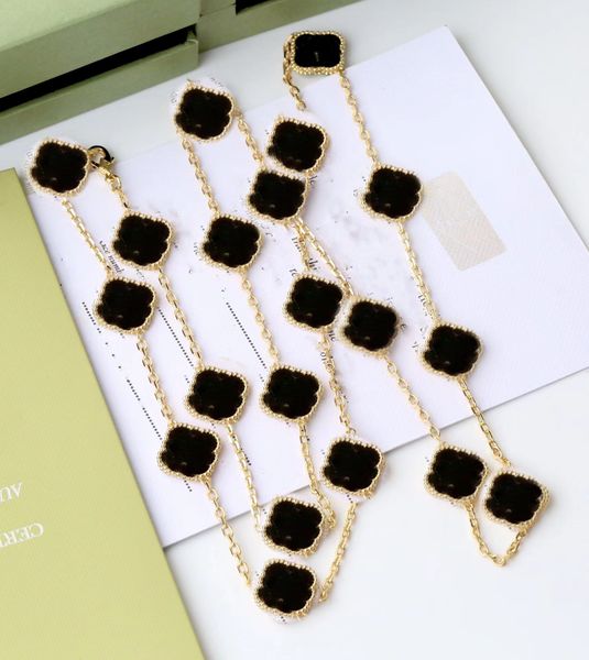 2023-marque pendentif 20 fleur collier mode serti de diamants élégant trèfle colliers pour femme bijoux cadeau qualité