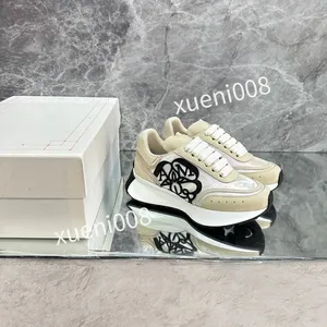 2023Casual Shoes Designer Dames Leer veter sneaker Fashion Running Trainers Letters Woman Shoes Flat Gedrukte Gym Sneakers