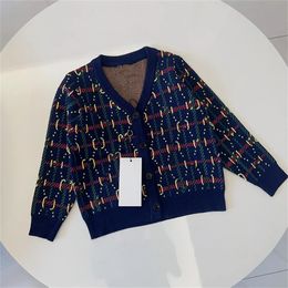 2023enfants pur coton col rond sweat automne garçons et filles lâche mince pull mode enfants à manches longues haut à capuche 90-140 cm q18