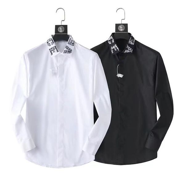 Chemise à manches longues pour hommes, de styliste, légère, de luxe, décontractée, avec lettres imprimées, slim, business, 2024