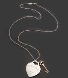 2023 Designer Tiffansy ketting collana sleutel kettingen hart ketting hanger kettingen dames heren goud/zilver/rose met volledig merkpakket als bruiloft kerst