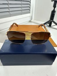 modeontwerper zonnebrillen voor mannen klassieke houding metaal vierkant frame populaire retro avantgarde outdoor out UV 400 bescherming zonnebril 0259 059