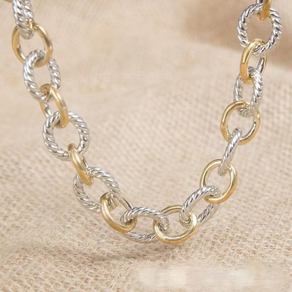 2023Fashion Nouvelle Arrivée Plaqué Or Designer Bracelet 925 Sterling Silver Two Tone Couleur Épissage Chaîne Câble Fil Twist Bracelet