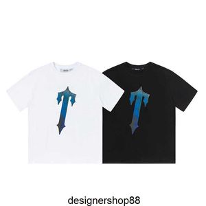 2023FW Hoogwaardige Designer Designer Heren T-shirts Trapstar Stalen plaat Schuin T-definitie Gedrukt Ronde Nek Korte mouw T-shirt