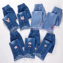 Jeans pour filles, pantalons évasés longs à la mode pour enfants de 212 ans, printemps et automne, 2023, 240318