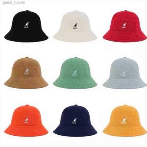 2023Kangaroo Kangol Chapeau de pêcheur Chapeau de soleil Crème solaire Serviette de broderie Matériel 3 tailles 13 couleurs Japonais Ins Super Fire Hat AA220312