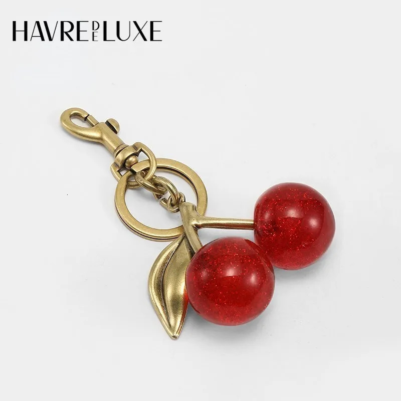 2023key Rings Bag Charm Handbag Pendant Handbags Keychain Women's Exquisite Internet-famous Crystal Cherry Car Accessories High-grade