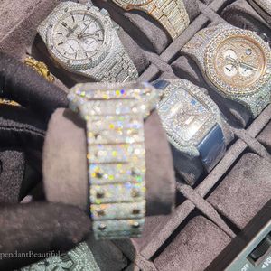 2023KH5H handgemaakte aangepaste Pass Tter VVS Moissanite Diamond Inlay hiphop sieraden modificatie Iced Out horloge